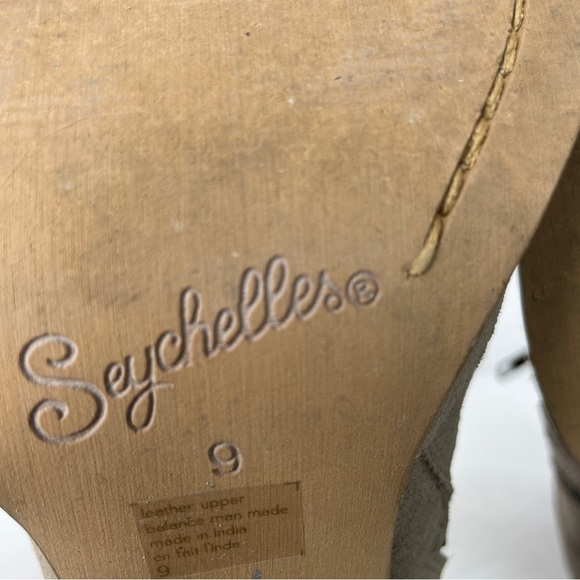 Seychelles Tan Leather Chunky Block Heel Cutout Bootie Boot Shoes Size 9 - Picture 8 of 10